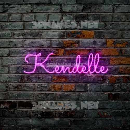 kendelle in Pink Neon style - 3D name wallpaper