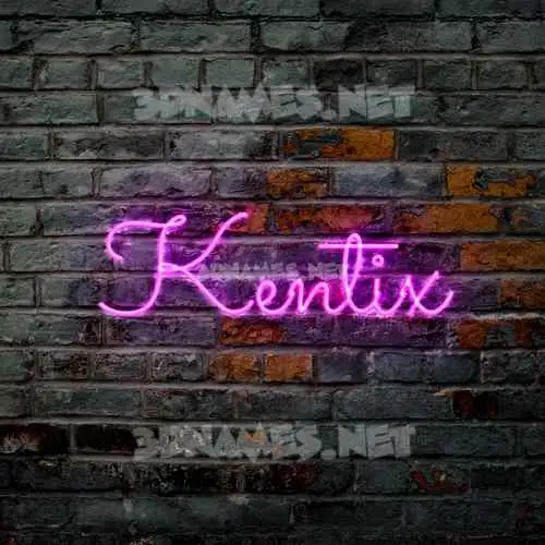 kentix in Pink Neon style - 3D name wallpaper