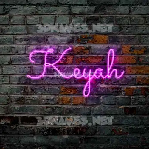 keyah in Pink Neon style - 3D name wallpaper