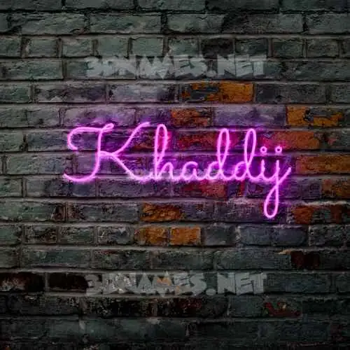 khaddij in Pink Neon style - 3D name wallpaper khaddij in Pink Neon style - 3D name wallpaper