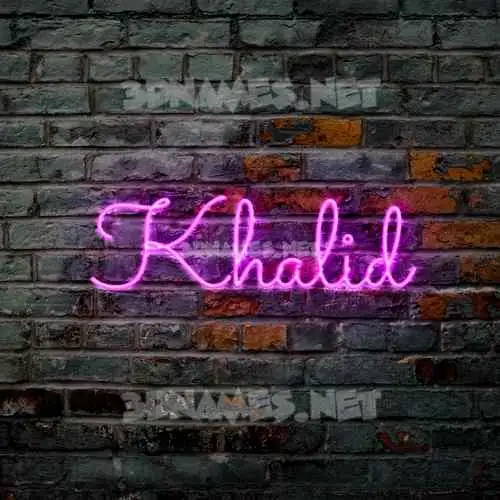 khalid in Pink Neon style - 3D name wallpaper khalid in Pink Neon style - 3D name wallpaper
