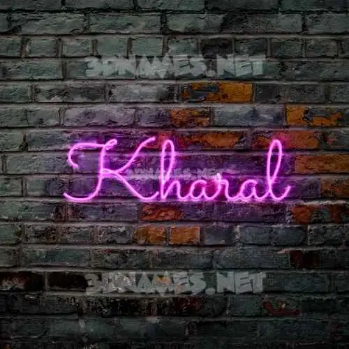 kharal in Pink Neon style - 3D name wallpaper