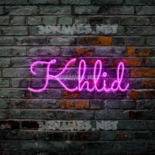 khlid in Pink Neon style - 3D name wallpaper khlid in Pink Neon style - 3D name wallpaper