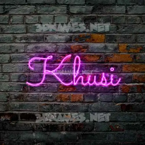 khusi in Pink Neon style - 3D name wallpaper khusi in Pink Neon style - 3D name wallpaper