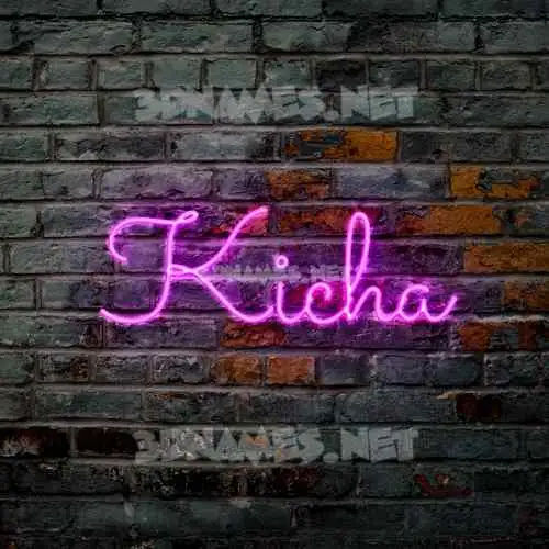kicha in Pink Neon style - 3D name wallpaper kicha in Pink Neon style - 3D name wallpaper