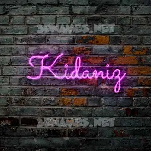 kidaniz in Pink Neon style - 3D name wallpaper