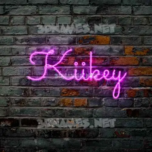 kiikey in Pink Neon style - 3D name wallpaper