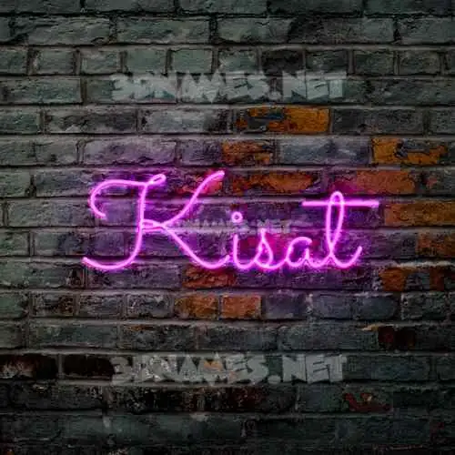 kisat in Pink Neon style - 3D name wallpaper kisat in Pink Neon style - 3D name wallpaper