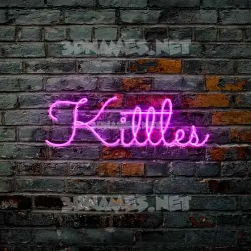 kittles in Pink Neon style - 3D name wallpaper