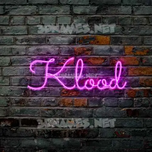 klood in Pink Neon style - 3D name wallpaper