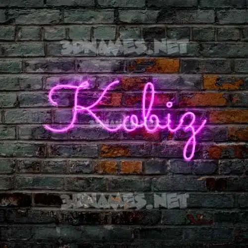 kobiz in Pink Neon style - 3D name wallpaper