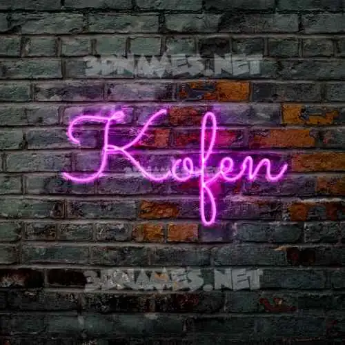 kofen in Pink Neon style - 3D name wallpaper