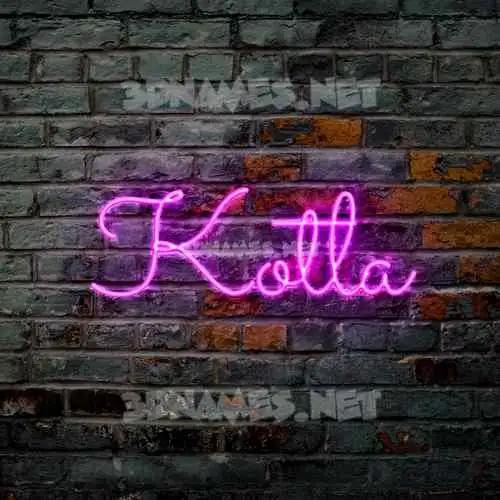 kotla in Pink Neon style - 3D name wallpaper