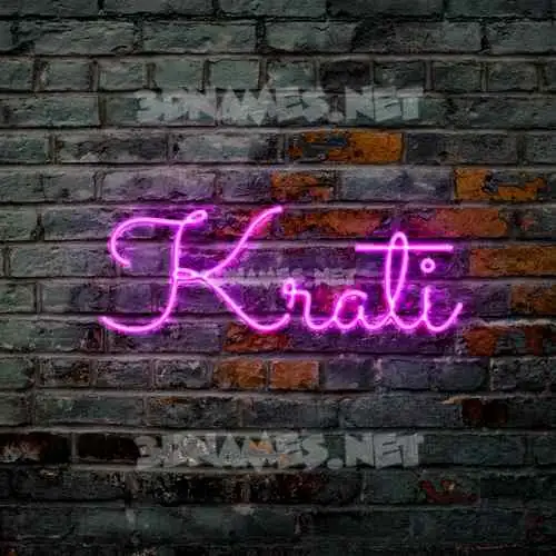krati in Pink Neon style - 3D name wallpaper
