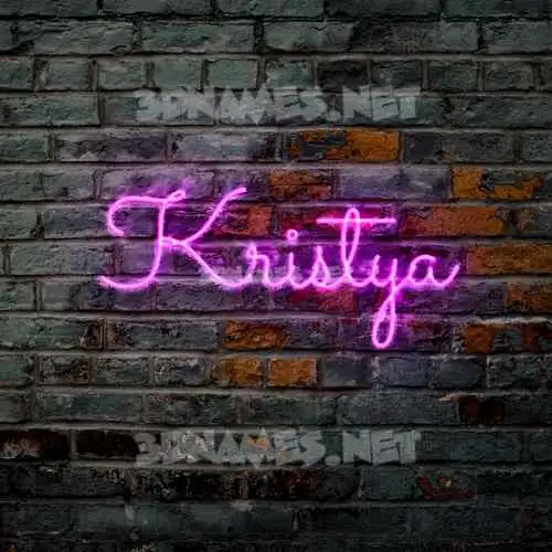kristya in Pink Neon style - 3D name wallpaper