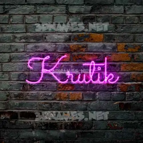 krutik in Pink Neon style - 3D name wallpaper krutik in Pink Neon style - 3D name wallpaper