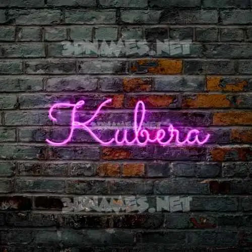 kubera in Pink Neon style - 3D name wallpaper