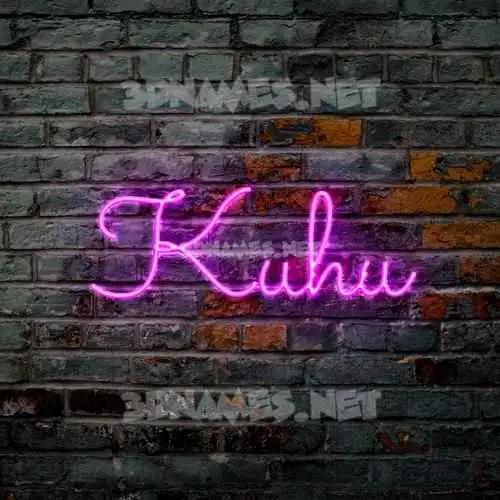 kuhu in Pink Neon style - 3D name wallpaper