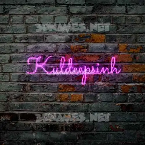 kuldeepsinh in Pink Neon style - 3D name wallpaper