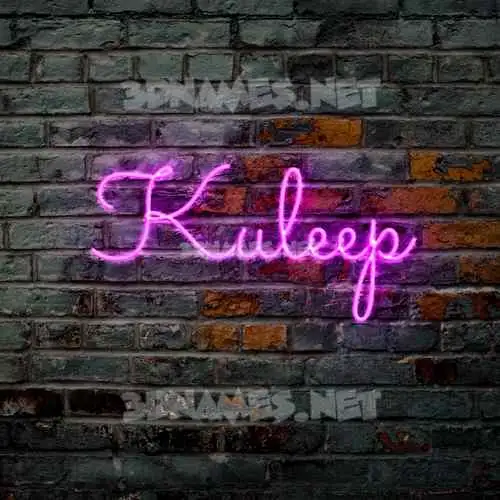 kuleep in Pink Neon style - 3D name wallpaper