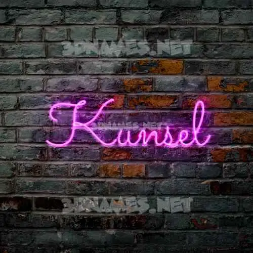 kunsel in Pink Neon style - 3D name wallpaper