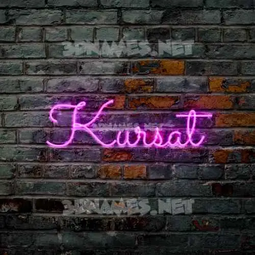 kursat in Pink Neon style - 3D name wallpaper