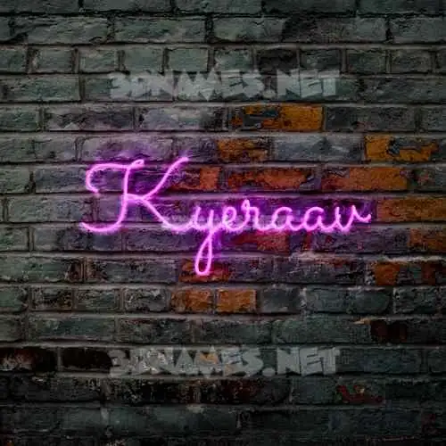kyeraav in Pink Neon style - 3D name wallpaper