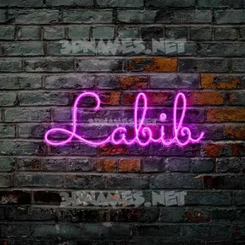 labib in Pink Neon style - 3D name wallpaper
