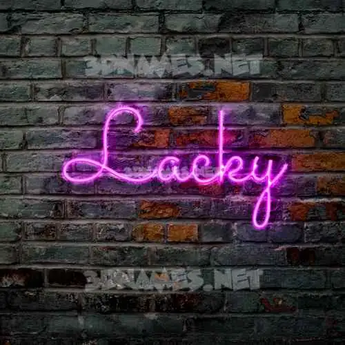 lacky in Pink Neon style - 3D name wallpaper