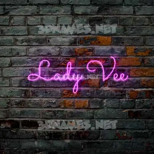 lady vee in Pink Neon style - 3D name wallpaper