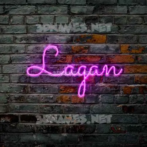lagan in Pink Neon style - 3D name wallpaper