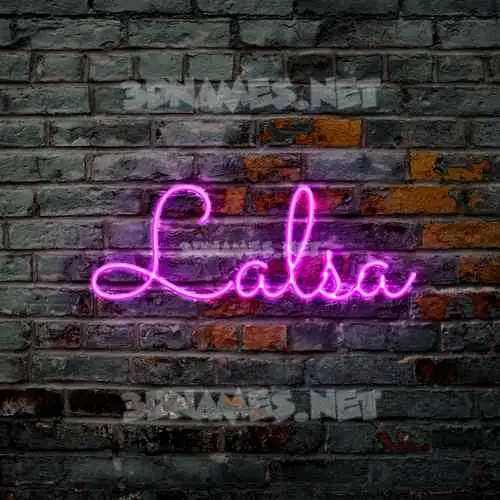 lalsa in Pink Neon style - 3D name wallpaper