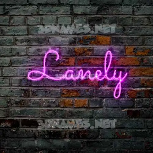 lanely in Pink Neon style - 3D name wallpaper