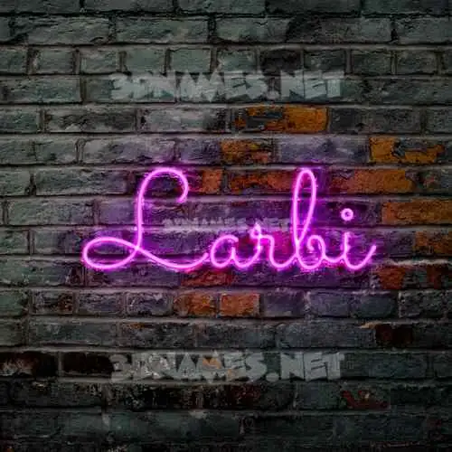 larbi in Pink Neon style - 3D name wallpaper larbi in Pink Neon style - 3D name wallpaper