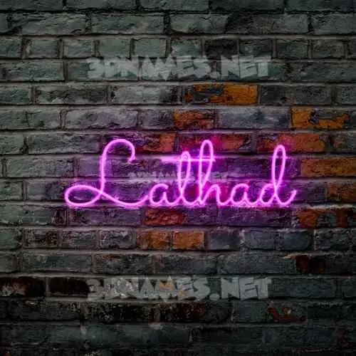lathad in Pink Neon style - 3D name wallpaper lathad in Pink Neon style - 3D name wallpaper