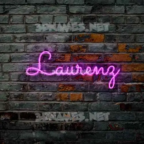 laurenz in Pink Neon style - 3D name wallpaper