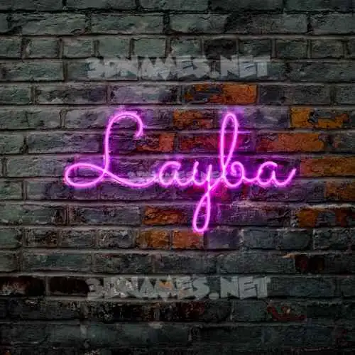 layba in Pink Neon style - 3D name wallpaper