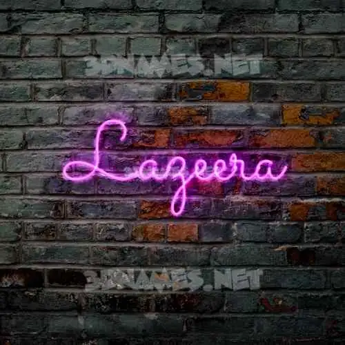 lazeera in Pink Neon style - 3D name wallpaper
