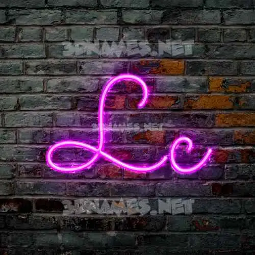 lc in Pink Neon style - 3D name wallpaper
