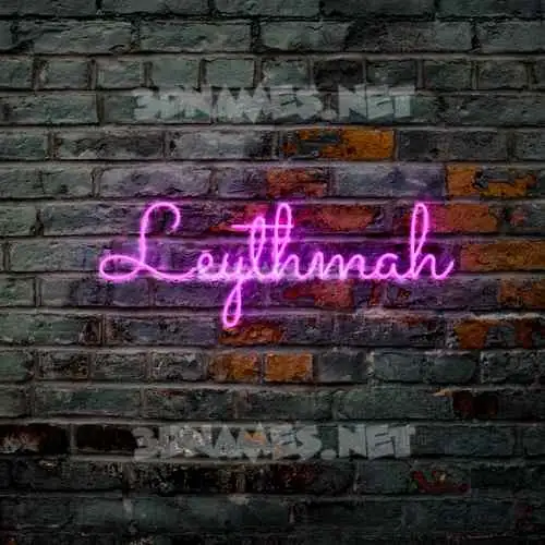leythmah in Pink Neon style - 3D name wallpaper