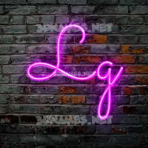 lg in Pink Neon style - 3D name wallpaper
