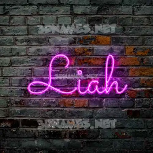 liah in Pink Neon style - 3D name wallpaper