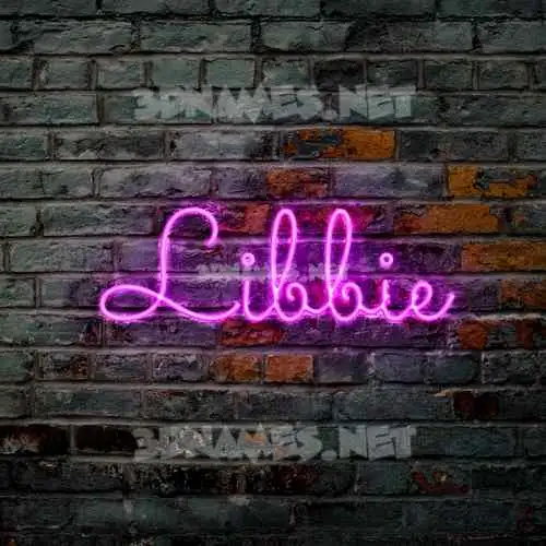 libbie in Pink Neon style - 3D name wallpaper