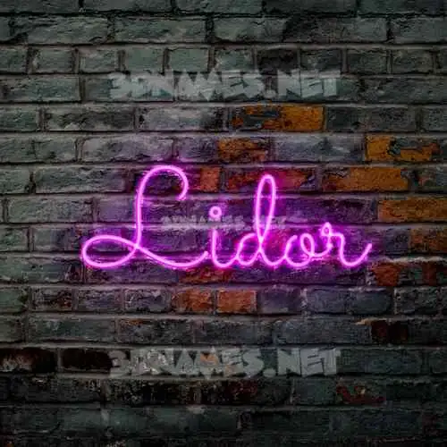 lidor in Pink Neon style - 3D name wallpaper