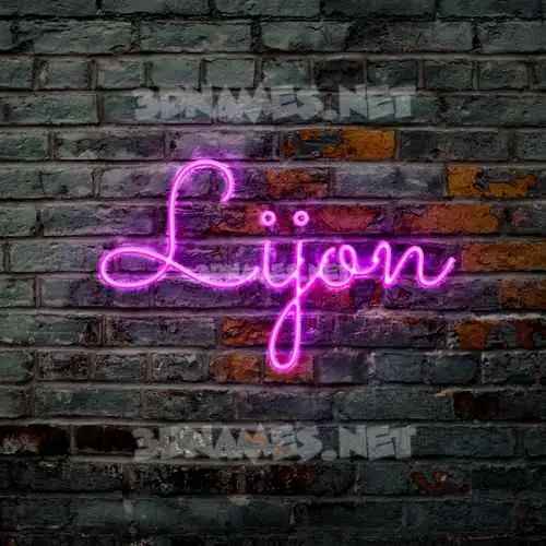 lijon in Pink Neon style - 3D name wallpaper