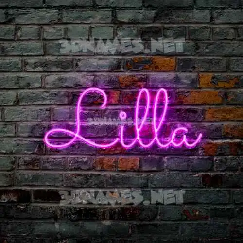 lilla in Pink Neon style - 3D name wallpaper