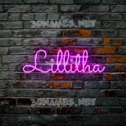 lillitha in Pink Neon style - 3D name wallpaper