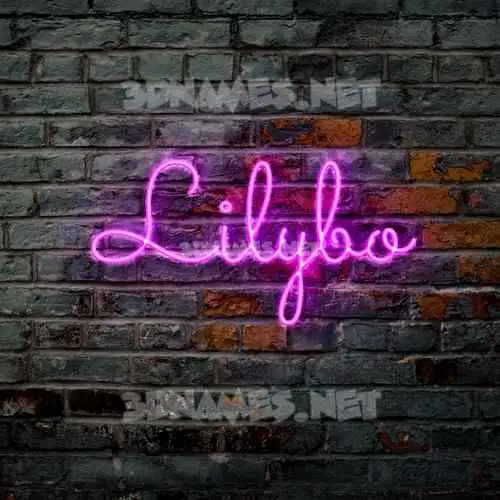 lilybo in Pink Neon style - 3D name wallpaper