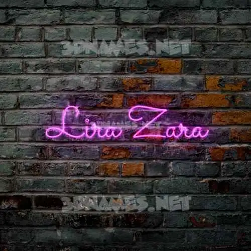 lira zara in Pink Neon style - 3D name wallpaper lira zara in Pink Neon style - 3D name wallpaper