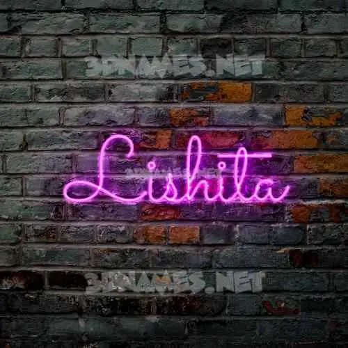 lishita in Pink Neon style - 3D name wallpaper